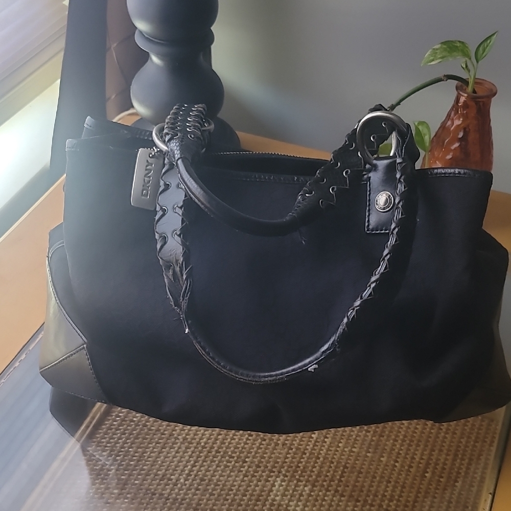 DKNY Vintage Signature Black Structured Shoulder Bag